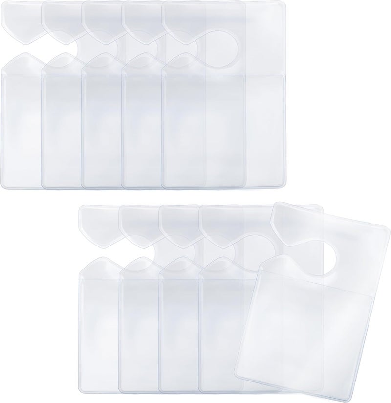 ecocstm 10 PCS Clear Parking Permit Holder, Rear View Mirror Hanger, Car Vertical Parking Lot Pass, Hang Tag Holde, Parking Pass Holder for Car Passes, Permits, Stickers - Image 1